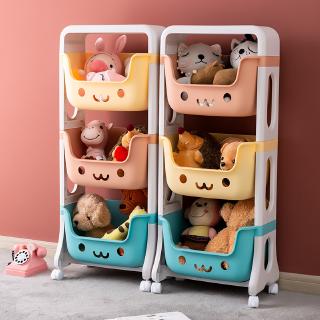 【Spot discount】Children's Plastic Multi-Layer Storage Rack Bedside Snack Finishing Shelf Toy Stroller