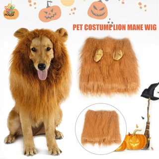 Pet Costume Lion Mane Wig with/without Ears for Large Dog Halloween Clothes Fancy Dress up