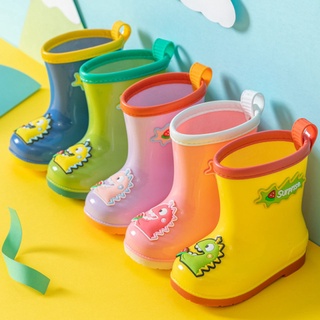 Cartoon Dinosaur Shoes Kids Rain Boots Boys Girl Non-slip Garden Waterproof Shoes Children Rubber Wa