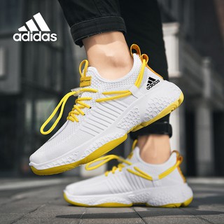 New Adidas Sports Shoes Lace-up Casual Shoes Lightweight Large Size Breathable Mesh Men's Shoes Thick-soled Height-enhancing Shoes Striped Design Non-slip Wear-resistant Jogging Shoes 39-44