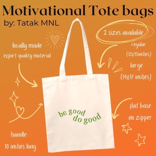 (WITH ZIPPER) Motivational Canvas Tote Bag (Thick)