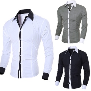 Mens Shirts For Men Button Up Shirt Office Business Casual Shirts Mens Shirt Long-sleeve Slim-fit