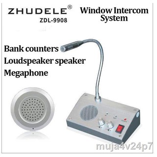 ◑ZDL-9908 Dual 3W 2-Way Window Counter Intercom Dual-Way Counter Interphone System for Bank Office S
