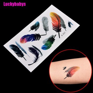 Luckybabys✹ Large Feather Pattern Removable Waterproof Temporary Tattoo Body Art Sticker
