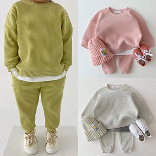 Kids Long Sleeve Tops+Pants 2 Pieces Set For Baby Girls Boys Clothes