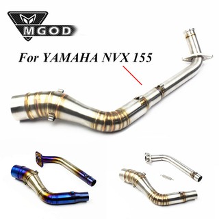 For YAMAHA NMAX 125 155 NVX AEROX Motorcycle Exhaust System Front Link Pipe Stainless Steel 51mm Escape Moto Racing Modifie