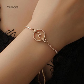 【Bluelans】Adjustable Women Fashion Hollow Wave Charm Box Chain Bracelet Party Jewelry Gift (1)