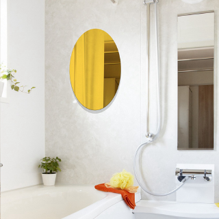 New Oval Acrylic Mirror 27*17cm Wall Sticker Fitting Room Washstand Dormitory Wall Decoration Mirror Sticker (7)