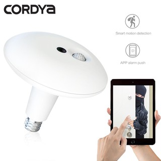 Cordya 360° VR Cloud Camera 3MP HD Panoramic Wi-Fi LED Light Bulb Real Time Model: EC69E-P11 (White)