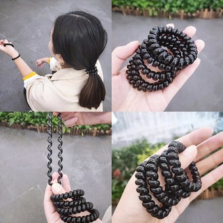 Korean version of the black phone cord hair ring rubber band large thick head rope female hair rope