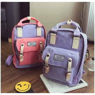 Backpacks♂Large Korean Backpack Pastel Canvas Travel Bag School Bag (1)