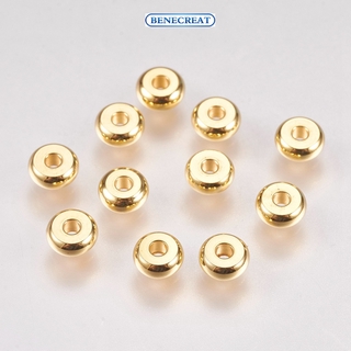 Benecreat 100PCS 304 Stainless Steel Spacer Beads Rondelle Golden 5x2mm Hole: 1mm