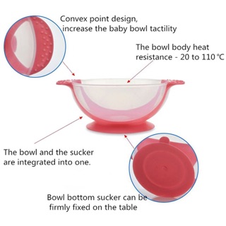 Baby Toddler Sucker Bowl Set with Spoon Training Eating Bowl (2)