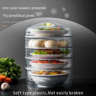 5 Layers Transparent Multi layer dish Food cover Stackable tudung saji bertingkat moden (1)