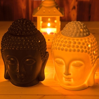 Ceramic Aromatherapy Oil Burner Buddha Head Aroma Essential Oil Incense Burner (1)