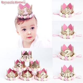 [free shipping]✁❀New Baby Number Crown Hat Baby 1/2/3 Years Birthday Hats with Fix Strap Kid Headdre