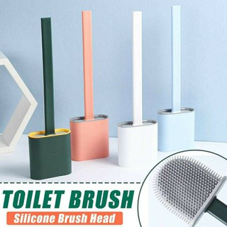 Silicone Toilet Brush with Toilet Brush Holder Creative Cleaning Brush Set (1)