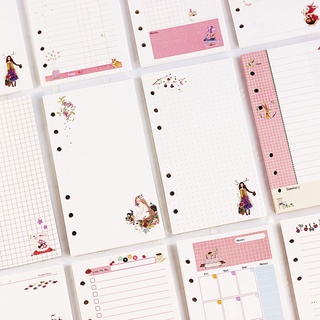 45sheet/book A5 A6 Loose Leaf Notebook Refill Spiral Binder Dairy Weekly Monthly Plan To Do Line Dot