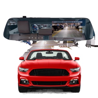 【high quality】⊕✢EKLEVA 4.5 Inch IPS Screen Car DVR 1080P Dual Lens Rearview Mirror Camera Car Mirror
