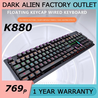 【COD】 K880 Mechanical Keyboard 104 Keys Computer Wired RGB Gaming Keyboard