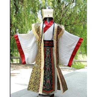 Chinese Hanfu Clothing Emperor Prince Show Cosplay Suit Robe Costume with Hat OaNi