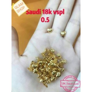 Heart cute earring,good for adult and children also,18k Saudi gold, 0.5grams,pawnable,.