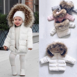【Stock】 ☀tracymic☀ Kids Baby Toddler Boy Girl Warm Faux Fur Hooded Winter Jacket Coat Outerwear (1)