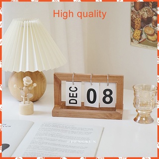 IKEA style simple wooden desk calendarNordic creative wooden style desktop decoration solid wood