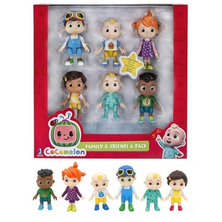 Cartoon Cocomelon Family & Friend 6 Pack JJ Figure Play Set Toy Miniatures Cake Topper