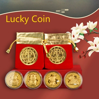 2021 Year of the Ox Commemorative Coin Zodiac Cartoon Bull Lucky Lucky Gold Coin