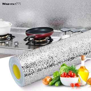 W.C (In stock) Home Kitchen Self Adhesive Waterproof Oilproof Aluminium Foil Wallpaper Sticker (1)