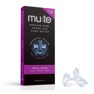 Rhinomed Mute Nasal Congestion Relief Dilator for Snore Reduction Anti-Snoring Trial Pack