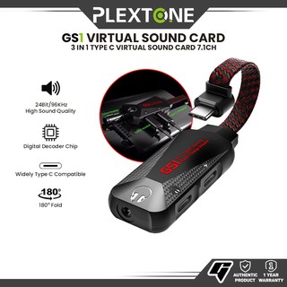 Plextone GS1 Type C 3 in 1 Virtual Sound Card iPad Pro Adapter 7.1CH Gaming Gear