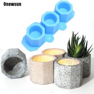 Onewsun ⚑ Geometric Silicone Pot Mold Clay Concrete Succulent Flower Cement Pot Cup Mold