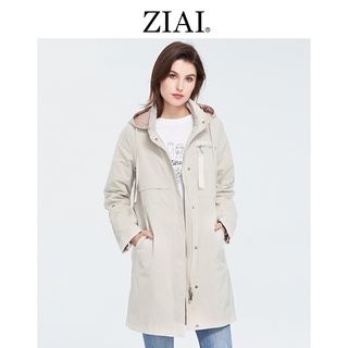 ZIAI 2020 spring women new fashion trench coat plus size long zipper Windproof female coats 3 color