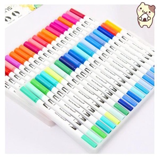 New products♞✚☒120 Colors Dual Tip Brush Pens Art Markers Set Flexible Brush & 0.4mm Fineliner Tips