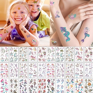 10 Sheets/Set Children Cute Cartoon Unicorn Temporary Tattoo Stickers Baby Shower Kids Body Makeup Sticker Tattoos