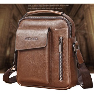 Men Messenger Bag PU Leather Sling Shoulder Crossbody Handbag Casual Business Fashion Bag