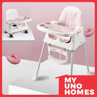 high chair for baby ❈MYUNOHOMES Convertible High Chair with Wheels✥