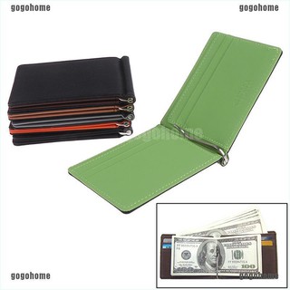 gogohome 1X Money Clips Wallet Purse Ultrathin Slim Leather Wallet ID Credit Card Cases