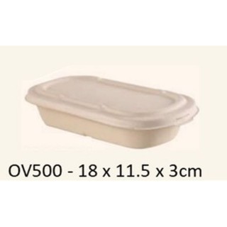 100pcs Sugarcane Bagasse Food Containers Oval 500ml, 9.50 ea