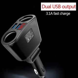 SEAMETAL 12V/24V Car Charger Cigarette Lighter Adapter Dual USB Charging Auto Splitter Socket