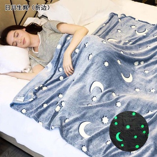 Luminous Warm Flannel Blankets Night Fluorescent Geometric Print Sheet Sofa Throw Bedspread