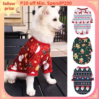 Christmas Pet Clothes Dog Clothes Printed Cotton Cat Pet Clothes Christmas Pet Clothes Dog Vest T-shirt