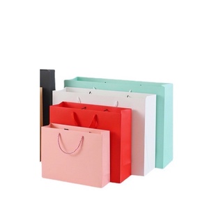 Colorful (Horizontal design) Party bag Kraft Paper Bag Plain Rope Handle Hand bag Gift Bag per pc