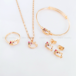 D&M Jewelry Bangkok Rose gold 4in1 set for kids w/box