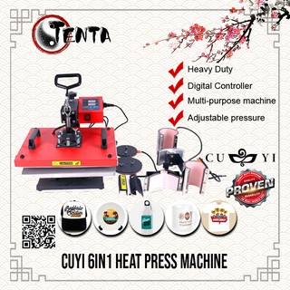 CUYI 6in1 Combo machine for mugs plates cap and t-shirts