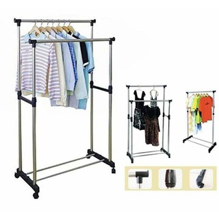 FB-888-Double Pole Stainless Steel Clothes Rack