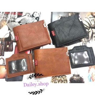 Dai~Leather Short Wallet Men 2IN1Short Wallet With Card Holder