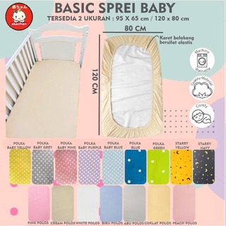Basic Baby Bed Sheet sz 95 x 65 cm / 120x80 cm / Roll Pillows Baby Bed SR akachan